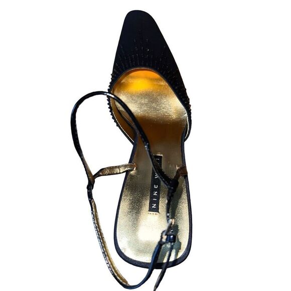 Nine West "Cordial" 10 M Black/beads Strappy Heels. 3 1/2" Heel NWB - Picture 4 of 8